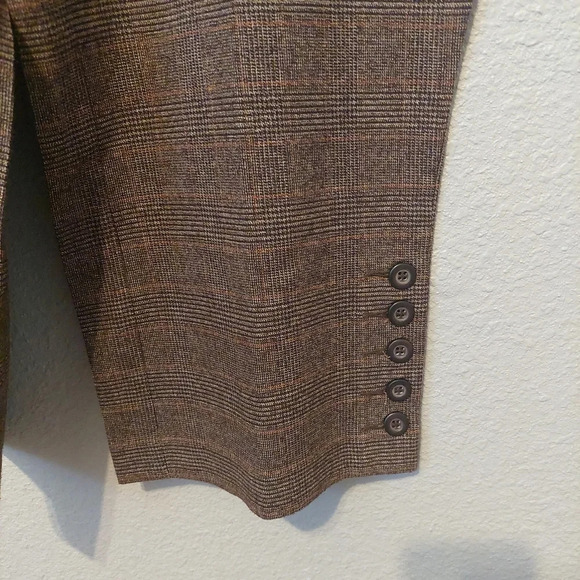Cabi Brown Plaid Cropped Wide Leg Trousers Size 8 Preppy Classic Academia - Picture 8 of 8